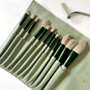 Make Up - Brush Set with Pouch - Green