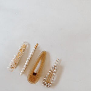 Hair Clip Set of 4 - Pearls & Gold