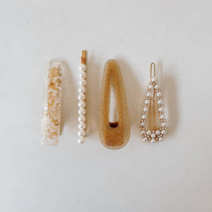 Hair Clip Set of 4 - Pearls & Gold