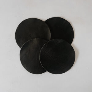 Coaster - set of 4 (Genuine Leather) Black