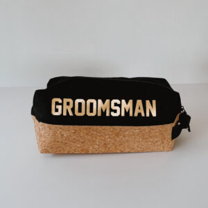 Men's toiletry bag - GROOMSMAN (BLACK AND CORK)