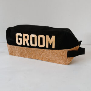 Men's toiletry bag - GROOM (BLACK AND CORK)