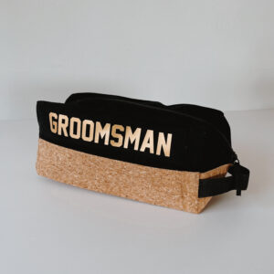 Men's toiletry bag - GROOMSMAN (BLACK AND CORK)