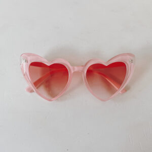 Sunglasses - Pink Hearts Reddish Pink Lenses