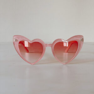 Sunglasses - Pink Hearts Reddish Pink Lenses