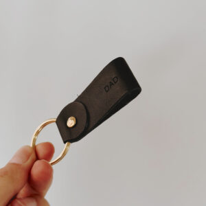 Key ring - DAD - Black Genuine Leather