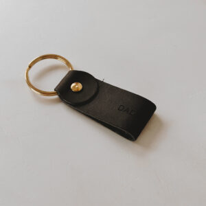 Key ring - DAD - Black Genuine Leather