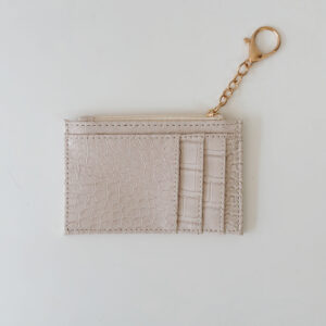 Card Holder - Cream Crocodile Embossed