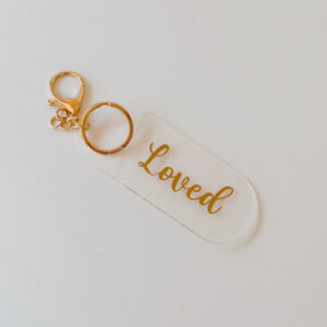 Key ring - Loved Gold Perspex