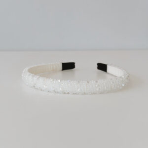 Alice Band - Thin Sparkly White Beads