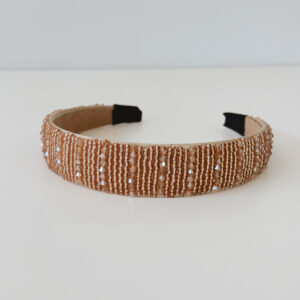 Alice Band - Thick Sparkly Golden Brown Beads