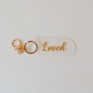 Key ring - Loved Gold Perspex