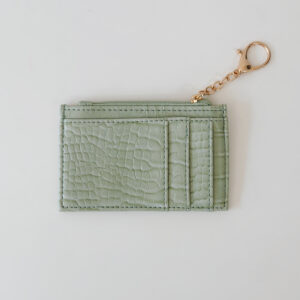 Card Holder - Green Crocodile Embossed