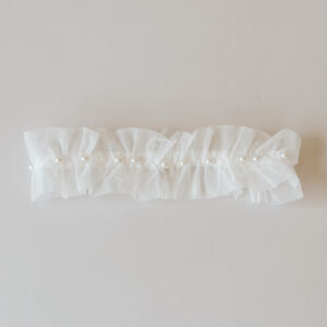 Bride Garter Mesh with Pearls (40cm)