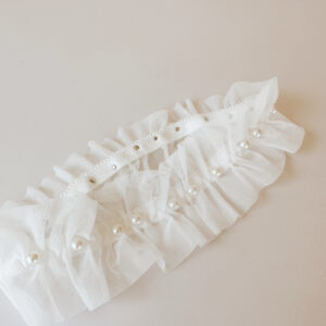 Bride Garter Mesh with Pearls (40cm)