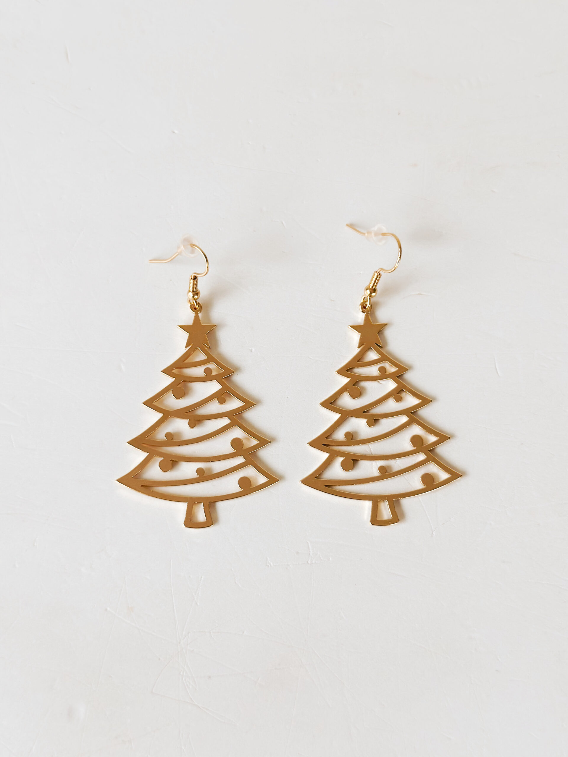 JEWELLERY Gold Christmas Tree Earrings To Be Gift Boxes