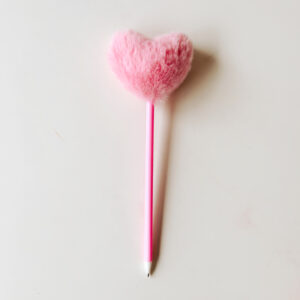 Stationery - Fluffy Pink heart Pen