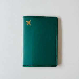 Card & Passport Case - Dark Green Aeroplane