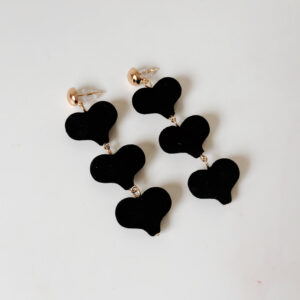 JEWELLERY - Velvet Black Heart Earrings