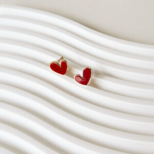 JEWELLERY - Red Heart Stud Earrings