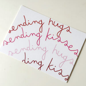 'Sending Hugs & Kisses' - Post Card