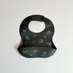 Baby Bib -  Silicone Grey Aircrafts