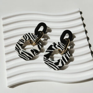 JEWELLERY - Zebra Print & Gold Hooped Earrings