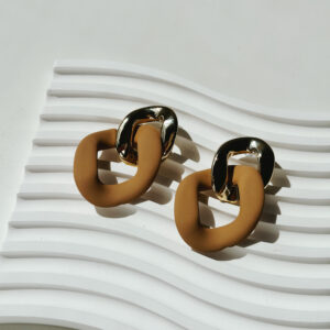 JEWELLERY - Gold & Brown Hooped Earrings