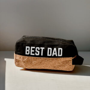 Men's toiletry bag - BEST DAD (BLACK AND CORK)