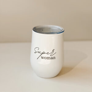 Coffee & Wine Tumbler - Superwoman (White)