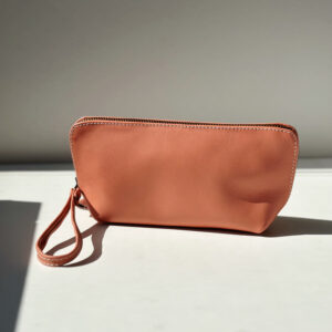 Cosmetic Bag - Mini Genuine Leather Peachy Pink