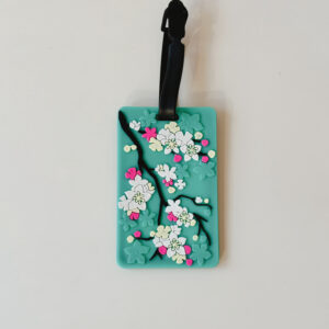 Luggage Tag - Teal and Blossoms