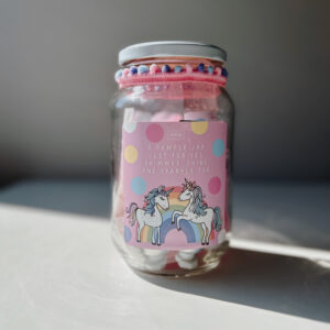 Unicorn Days Pamper Jar (Mesh Sponge,Shimmer Lotion, Shower Gel, Bubble Bath &Bath Salts)