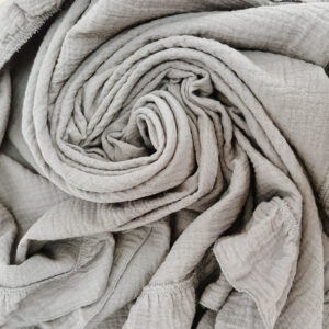 Baby Receiving Blanket - Ruffled Gray