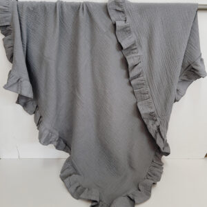 Baby Receiving Blanket - Ruffled Gray