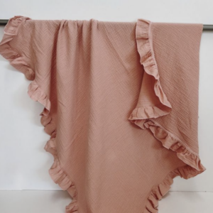 Baby Receiving Blanket - Ruffled Pink