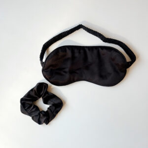 Eye Cover & Scrunchie (satin black)