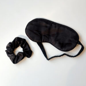 Eye Cover & Scrunchie (satin black)