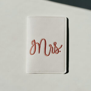 Card &Passport Case White and Pink - Mrs