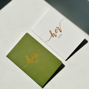 His and Hers Vows Booklet Set (Green and White)