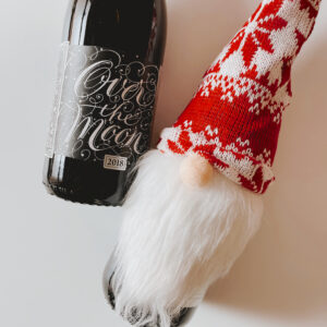 100% Black Christmas - Gnome Wine Cover - Snowflakes