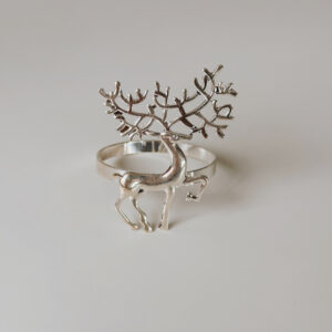 100% Black Christmas - Silver Reindeer Serviette Ring