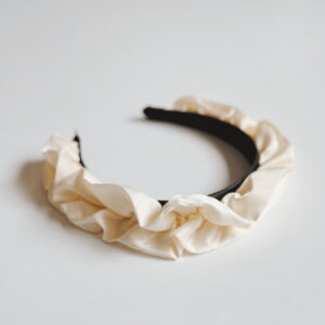 Baby Alice Band - Cream White Satin