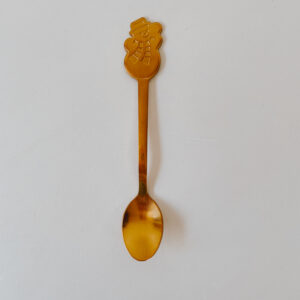 100% Black Christmas - Single Spoon - Gold Snowman