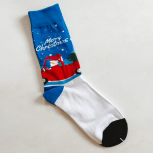 100% Black Christmas - Socks - Merry Christmas Santa in Car