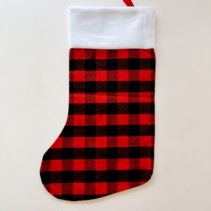 100% Black Christmas - Checkered Red & Black Stocking