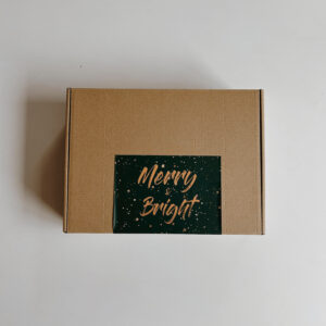 🎄Black Christmas  - Large Brown Gift Box - Merry & Bright