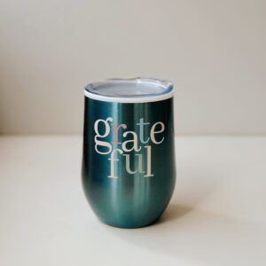 Coffee & Wine Tumbler - Grateful (Blue)