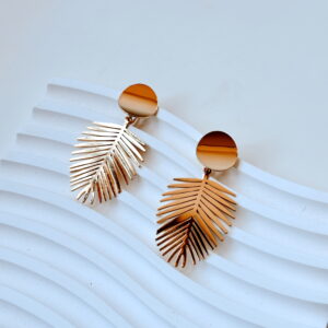 🎄JEWELLERY - Gold Palm Leaf Earrings