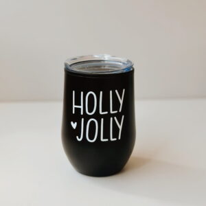 🎄Coffee & Wine Tumbler - Holly Jolly (Black)